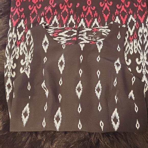 Women's RONNI NICOLE Sleeveless slimming Casual Dress Sz 6 Black White Pink - Picture 10 of 10